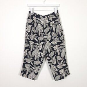 Vintage Silk Patterned Cropped Pants